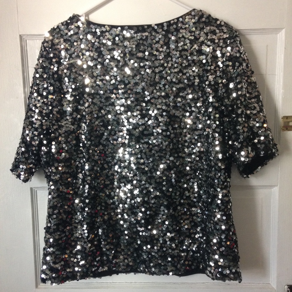 H&M silver sequined top